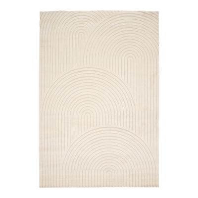 Tapis effet 3D arche Wapiti GoodHome poils longs L.120 x L.170cm blanc