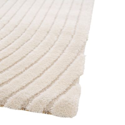 Tapis effet 3D arche Wapiti GoodHome poils longs L.120 x L.170cm blanc