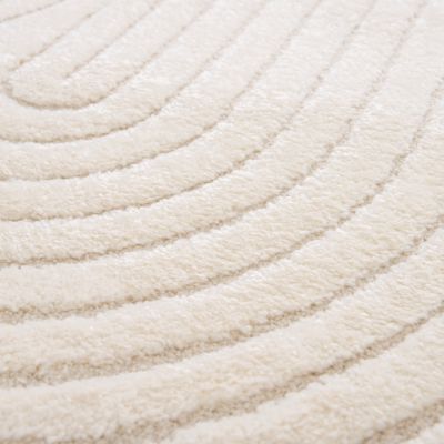 Tapis effet 3D arche Wapiti GoodHome poils longs L.120 x L.170cm blanc