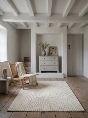Tapis effet 3D arche Wapiti GoodHome poils longs L.160 x L.230cm blanc