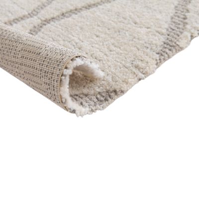 Tapis effet 3D tissé Wapiti blanc et gris poils longs L.160 x L.230cm GoodHome