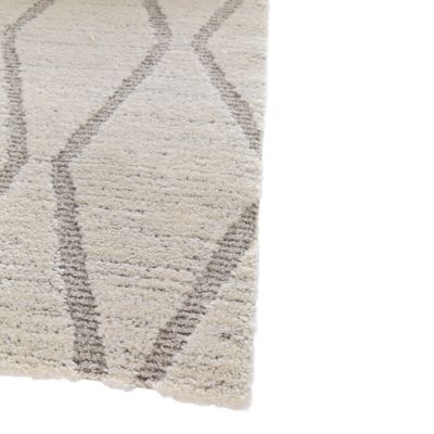 Tapis effet 3D tissé Wapiti poils longs L.120 x L.170cm blanc et gris GoodHome