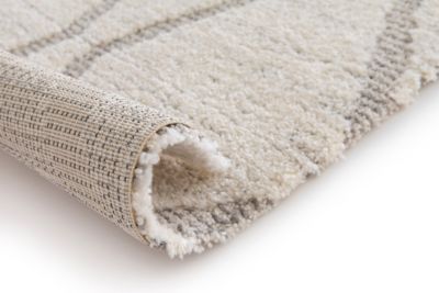 Tapis effet 3D tissé Wapiti poils longs L.120 x L.170cm blanc et gris GoodHome