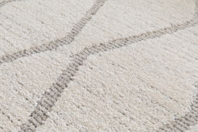 Tapis effet 3D tissé Wapiti poils longs L.120 x L.170cm blanc et gris GoodHome