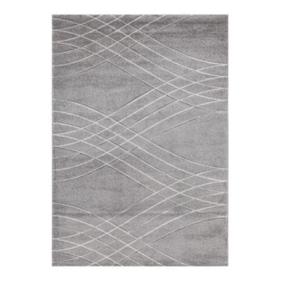 Tapis effet courbe moderne poils ras Vague 120x60 CM - Gris