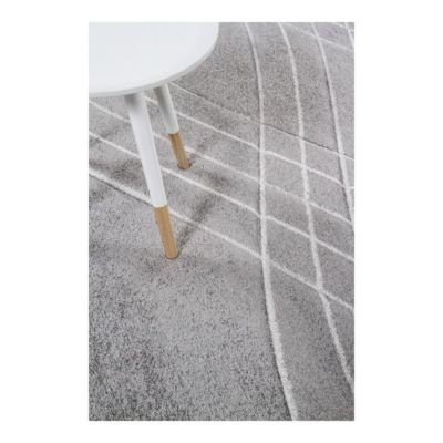 Tapis effet courbe moderne poils ras Vague 120x60 CM - Gris