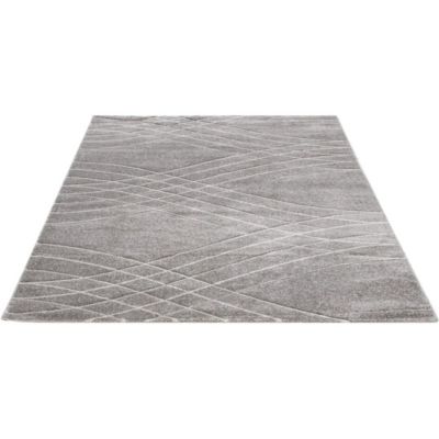 Tapis effet courbe moderne poils ras Vague 120x60 CM - Gris