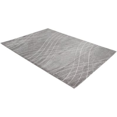 Tapis effet courbe moderne poils ras Vague 120x60 CM - Gris