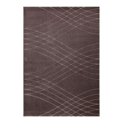 Tapis effet courbe moderne poils ras Vague 160x120 CM - Beige foncé