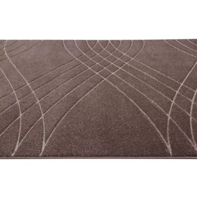 Tapis effet courbe moderne poils ras Vague 160x120 CM - Beige foncé