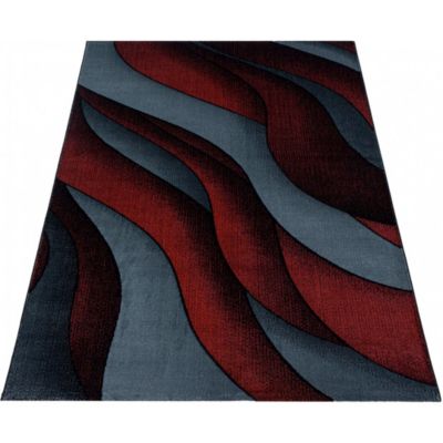 Tapis effet courbe moderne pour salon Chouette 200x140 CM - Rouge