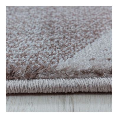 Tapis effet courbe moderne pour salon Chouette 290x200 CM - Marron