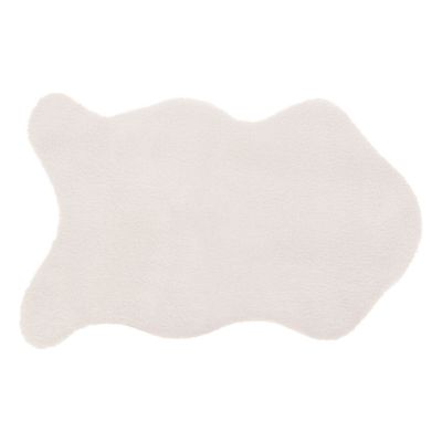 Tapis effet fourrure Atmosphera blanc ivoire L.90 x l.60cm