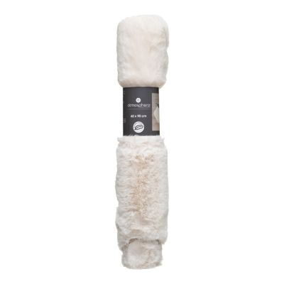 Tapis effet fourrure Atmosphera blanc ivoire L.90 x l.60cm