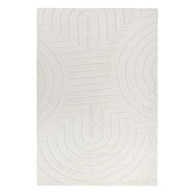Tapis effet fourrure formes géométriques ivoire 60 x 90 cm Atmosphera Arka