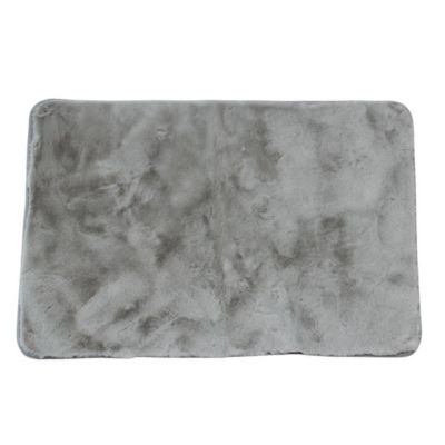 Tapis effet fourrure ultra doux gris L.90 x l.60cm Ornami