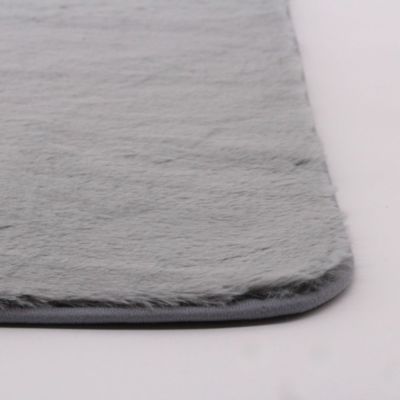 Tapis effet fourrure ultra doux gris L.90 x l.60cm Ornami