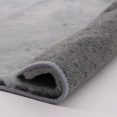 Tapis effet fourrure ultra doux gris L.90 x l.60cm Ornami