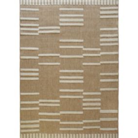 Tapis effet jute à motif en relief blanc 80x150