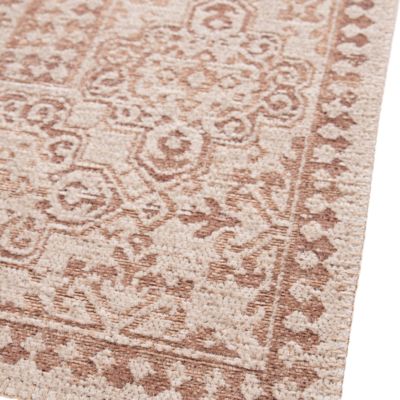 Tapis effet tissé Bajra GoodHome tissage à plat L.160 x L.230cm crème et marron
