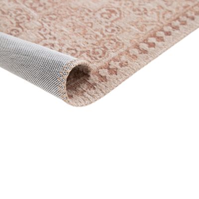 Tapis effet tissé Bajra GoodHome tissage à plat L.160 x L.230cm crème et marron