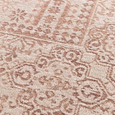 Tapis effet tissé Bajra GoodHome tissage à plat L.160 x L.230cm crème et marron
