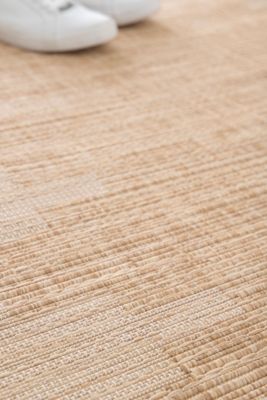 Tapis effet tissé Boyoz GoodHome tissage à plat L.120 x L.170cm naturel et blanc