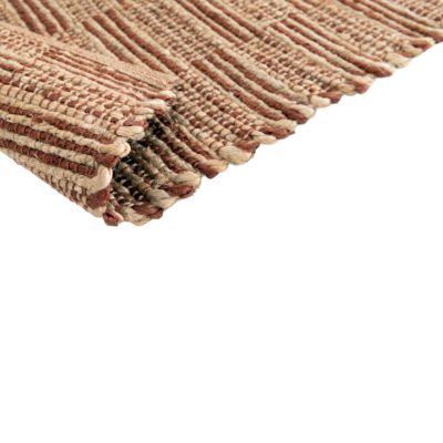 Tapis effet tissé Melua GoodHome tissage à plat L.160 x L.230cm naturel et terracotta