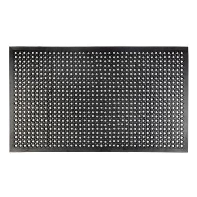 Tapis en caoutchouc perforé Caoutchouc naturel Noir 90 x 150 cm - Floordirekt
