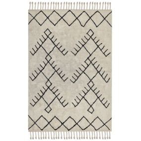 Tapis en coton beige et noir 160 x 230 cm ERLER