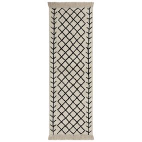 Tapis en coton beige et noir 80 x 230 cm BOZKIR