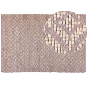 Tapis en coton beige et rose 160 x 230 cm GERZE