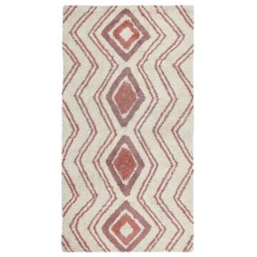 Tapis en coton beige et rose 80 x 150 cm KASTAMONU