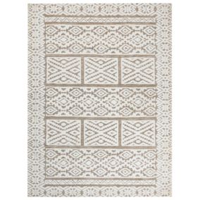 Tapis en coton blanc cassé et beige 300 x 400 cm GOGAI