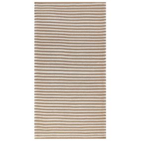 Tapis en coton blanc et marron 80 x 150 cm SOFULU