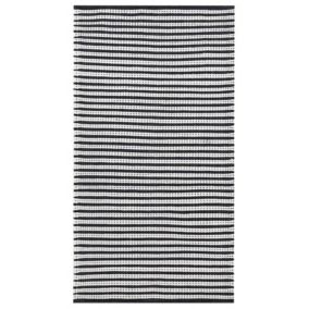 Tapis en coton bleu et blanc 80 x 150 cm SOFULU