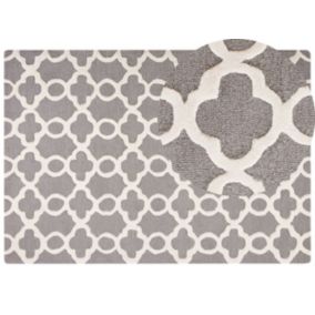 Tapis en coton et laine gris 160 x 230 cm ZILE