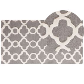 Tapis en coton et laine gris 80 x 150 cm ZILE