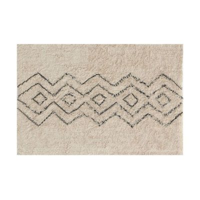 Tapis en coton  et noir 60x90 cm Graphique
