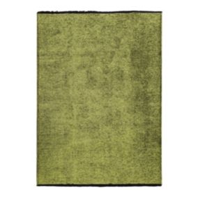 Tapis en coton et polyester lavable tissé plat vert 240x340