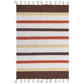 Tapis en coton marron et beige 160 x 230 cm HISARLI