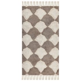 Tapis en coton marron et beige 80 x 150 cm SINOP