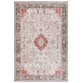 Tapis en coton rouge et beige 160 x 230 cm ATTERA