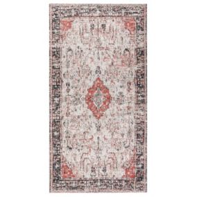 Tapis en coton rouge et beige 80 x 150 cm ATTERA