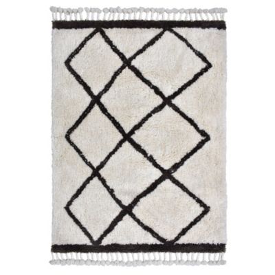 Tapis en coton tufté berbère Calà blanc et gris L.120 x l.170cm Deko&co