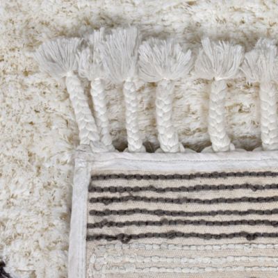 Tapis en coton tufté berbère Calà blanc et gris L.120 x l.170cm Deko&co