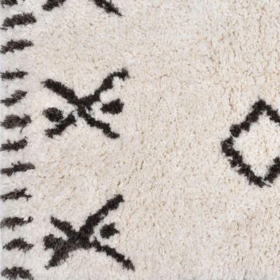 Tapis en coton tufté berbère Leia blanc et gris L.120 x l.170cm Deko&co