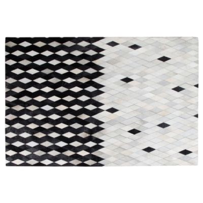 Tapis en cuir blanc et noir 140 x 200 cm MALDAN