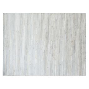 Tapis en cuir cousu blanc L.240 x l.180 cm