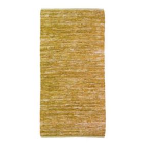 Tapis en cuir tressé jaune 60x120